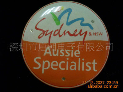 【供应发光胸章(图) 广告促销 生日聚会 派对】价格,厂家,图片,金属工艺品,深圳市唐朝电子-